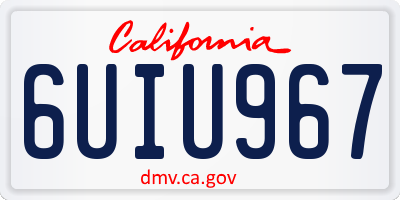 CA license plate 6UIU967