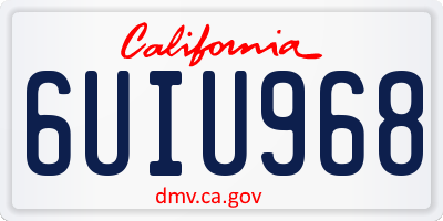 CA license plate 6UIU968