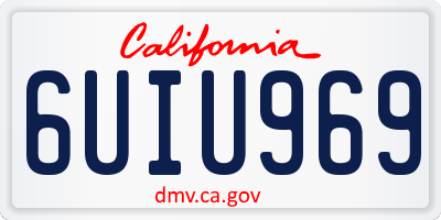 CA license plate 6UIU969