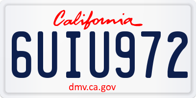 CA license plate 6UIU972