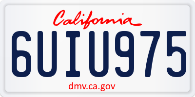 CA license plate 6UIU975