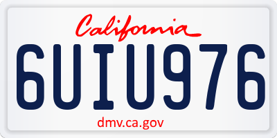CA license plate 6UIU976