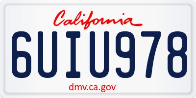 CA license plate 6UIU978