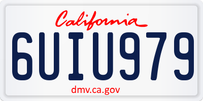CA license plate 6UIU979