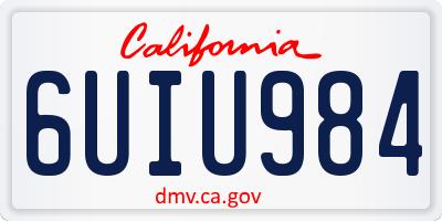 CA license plate 6UIU984