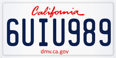 CA license plate 6UIU989