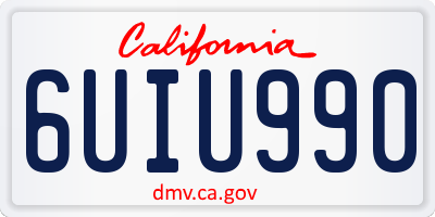 CA license plate 6UIU990