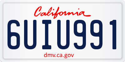 CA license plate 6UIU991