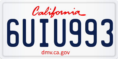 CA license plate 6UIU993