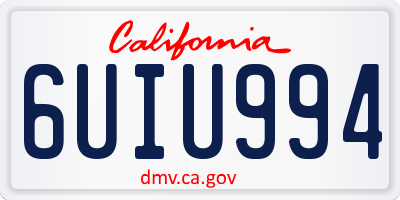 CA license plate 6UIU994