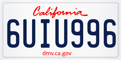 CA license plate 6UIU996
