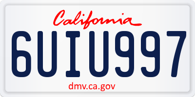 CA license plate 6UIU997