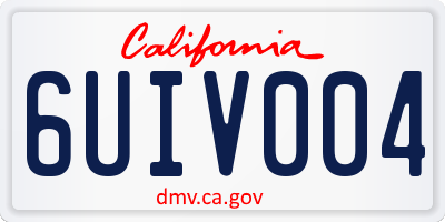 CA license plate 6UIV004