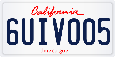 CA license plate 6UIV005