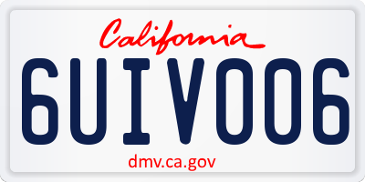 CA license plate 6UIV006