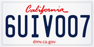 CA license plate 6UIV007