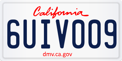 CA license plate 6UIV009