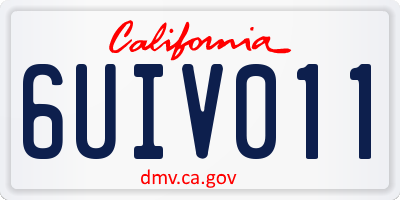 CA license plate 6UIV011