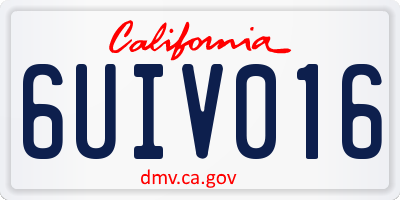 CA license plate 6UIV016