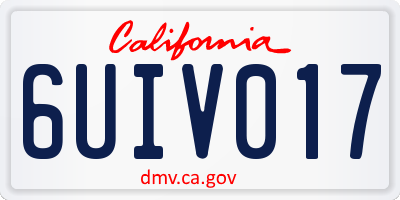 CA license plate 6UIV017