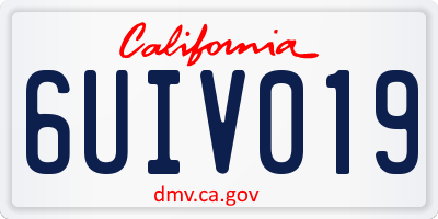 CA license plate 6UIV019