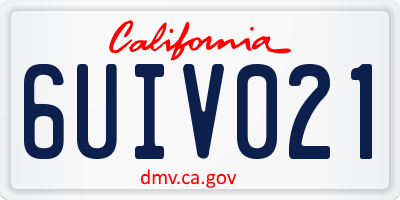 CA license plate 6UIV021