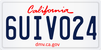 CA license plate 6UIV024