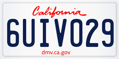 CA license plate 6UIV029