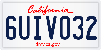 CA license plate 6UIV032