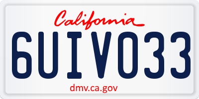 CA license plate 6UIV033