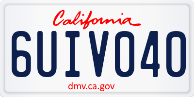 CA license plate 6UIV040