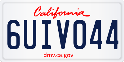 CA license plate 6UIV044