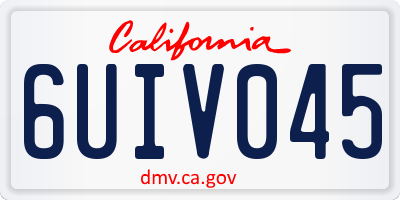 CA license plate 6UIV045