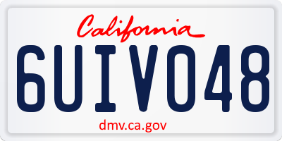 CA license plate 6UIV048