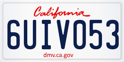 CA license plate 6UIV053