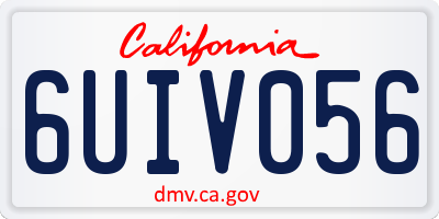 CA license plate 6UIV056