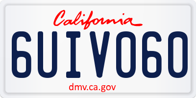 CA license plate 6UIV060