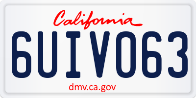 CA license plate 6UIV063