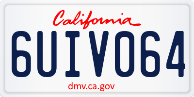 CA license plate 6UIV064