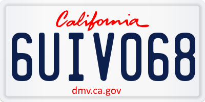 CA license plate 6UIV068