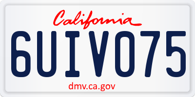 CA license plate 6UIV075