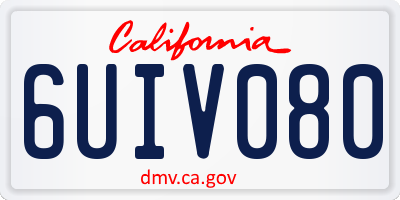 CA license plate 6UIV080