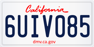 CA license plate 6UIV085