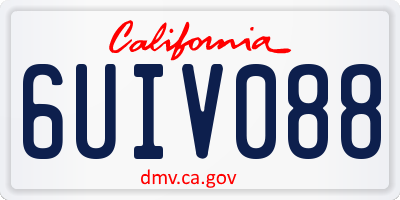 CA license plate 6UIV088
