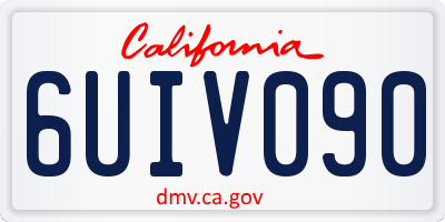 CA license plate 6UIV090
