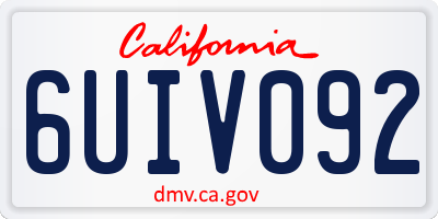 CA license plate 6UIV092