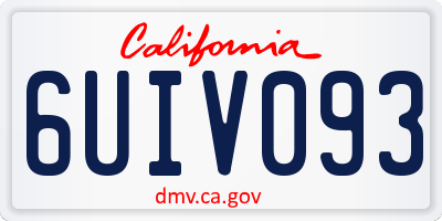 CA license plate 6UIV093