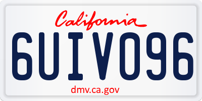 CA license plate 6UIV096