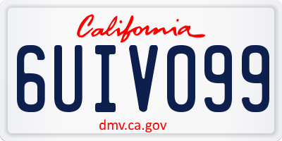 CA license plate 6UIV099