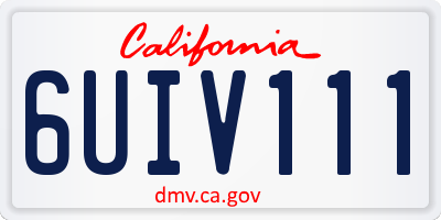 CA license plate 6UIV111